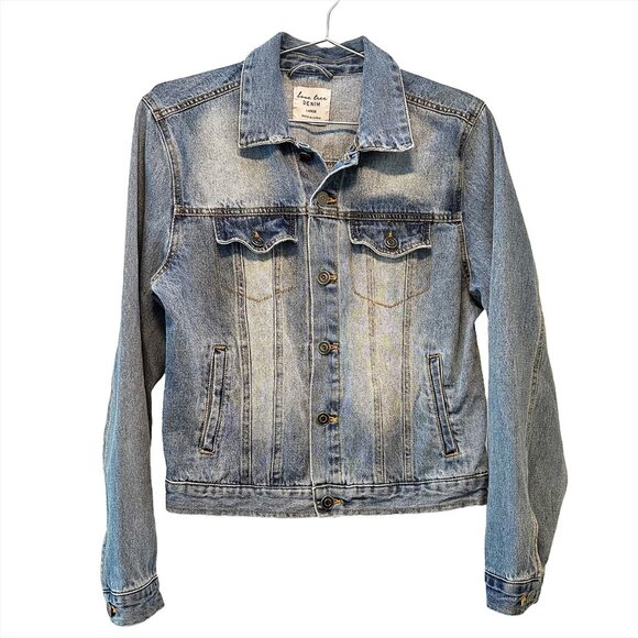 LOVE TREE‎ Jean Jacket - Women's Large - light wash blue - 100% cotton - Picture 1 of 9